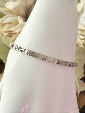 925 Sterling Silver Greek Key Bracelet